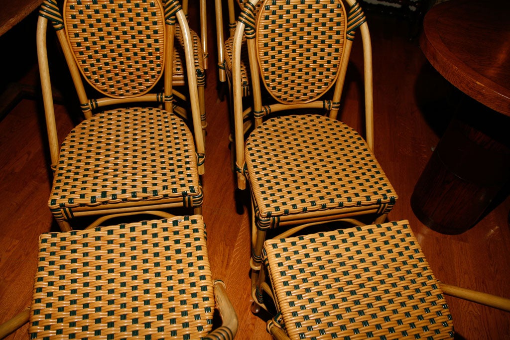 Set of 6 faux rattan chairs 2