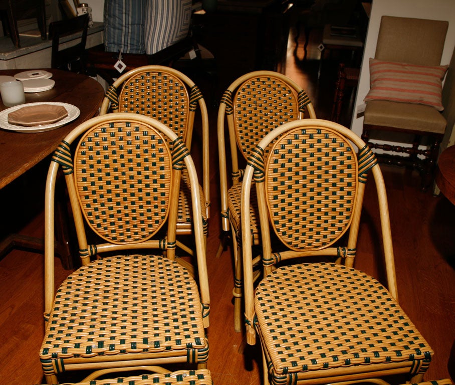 Set of 6 faux rattan chairs 3