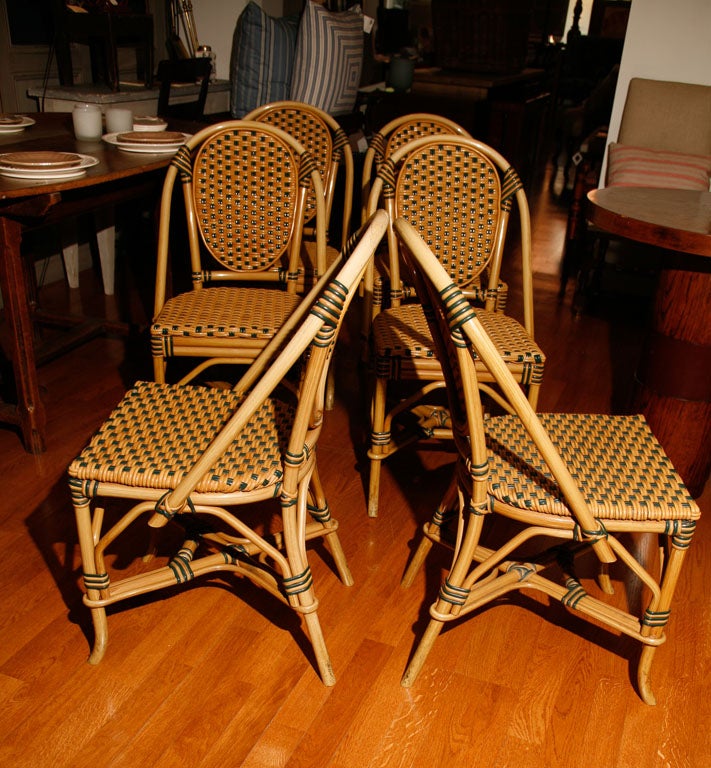 Set of 6 faux rattan chairs 4