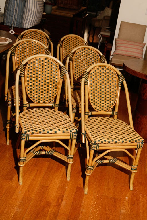 Set of 6 faux rattan chairs 6
