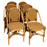 Set of 6 faux rattan chairs