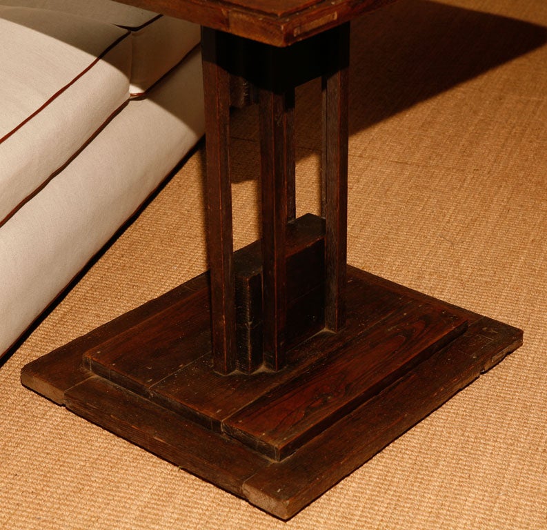 Oak  Square Side Table 1