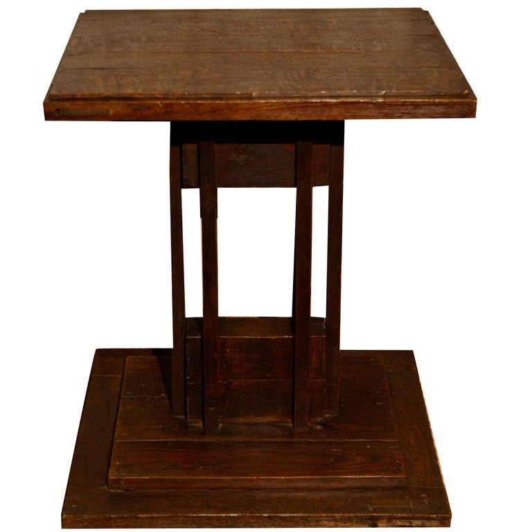 Oak  Square Side Table