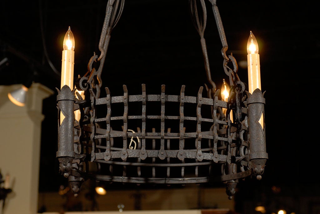 19th Century French iron chandelier