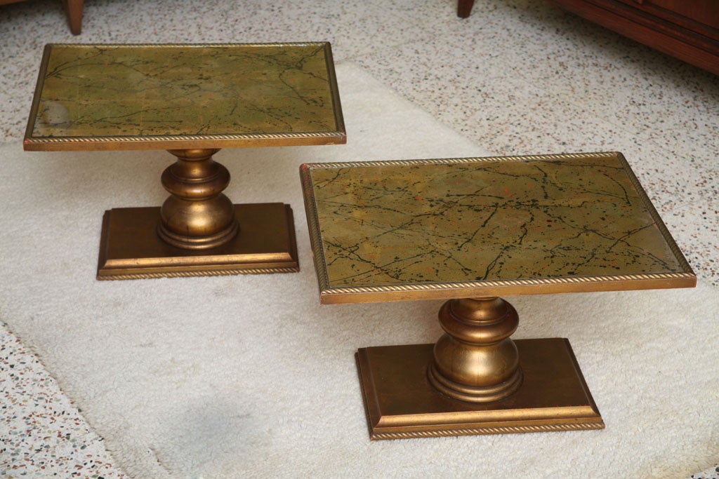 1950s  Italian Giltwood and Églomisé Cocktail Tables