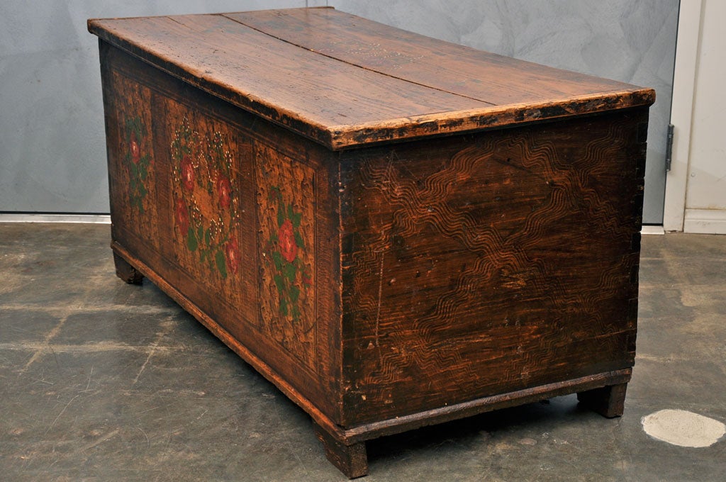 Pine Chest with Floral Painting 2