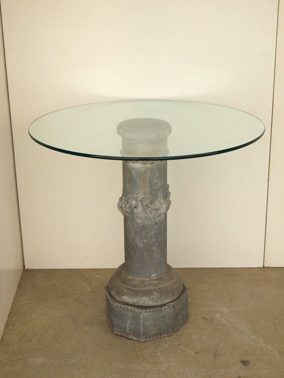 Zinc Pedestal Table For Sale at 1stDibs