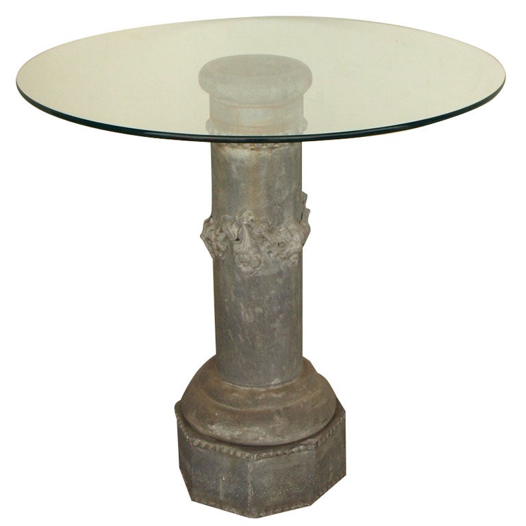 Zinc Pedestal Table For Sale at 1stDibs