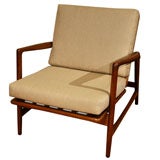 Mid Century Adjustable Wood Framed  Chair