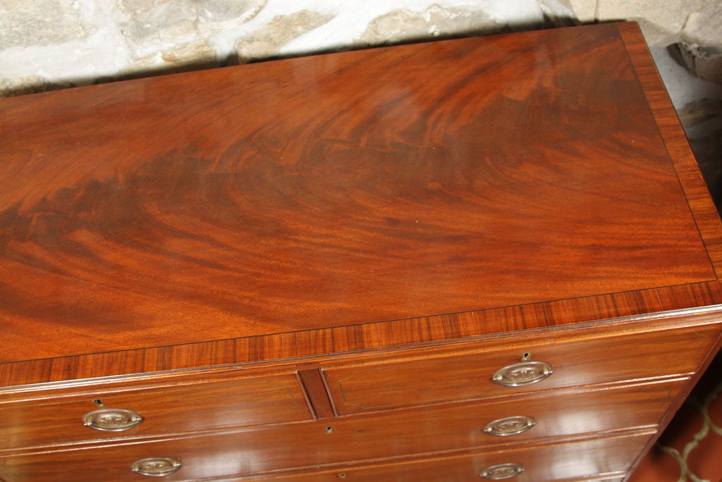 19th Century English Mahogany Chest of Drawers For Sale