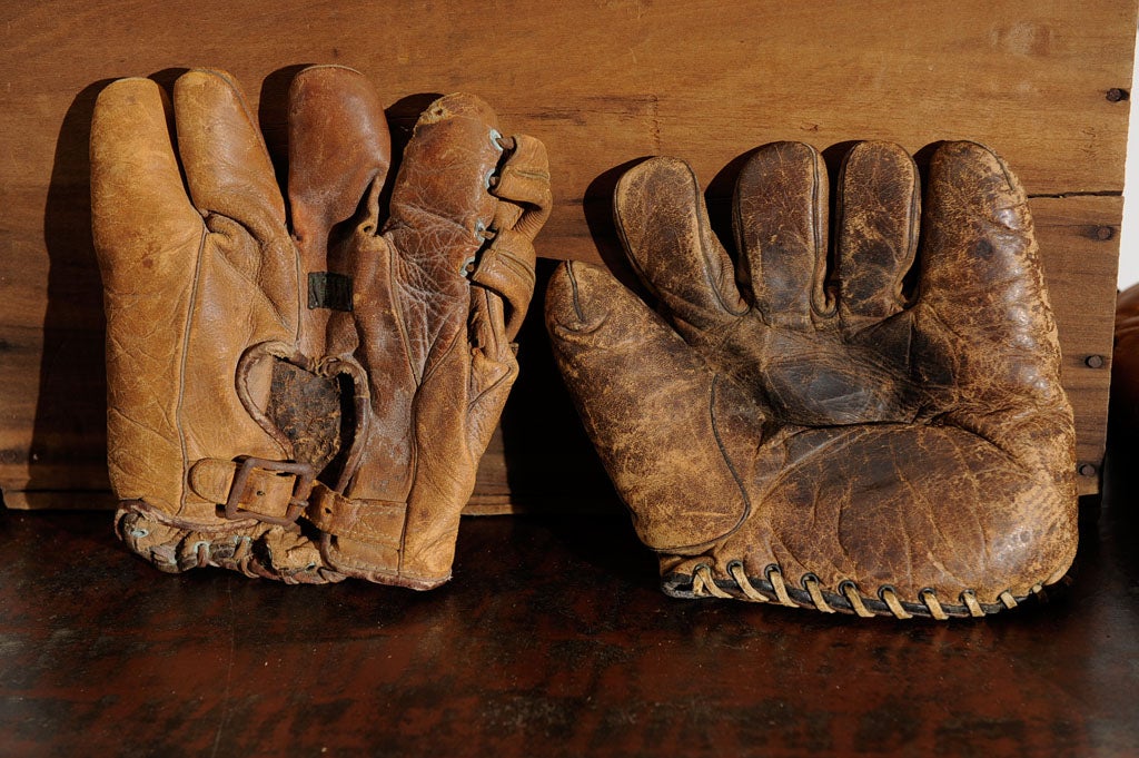 old baseball gloves