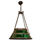 Antique Green Slag Pool Lamp