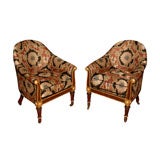 Regency Style Tub Form Arm Chairs