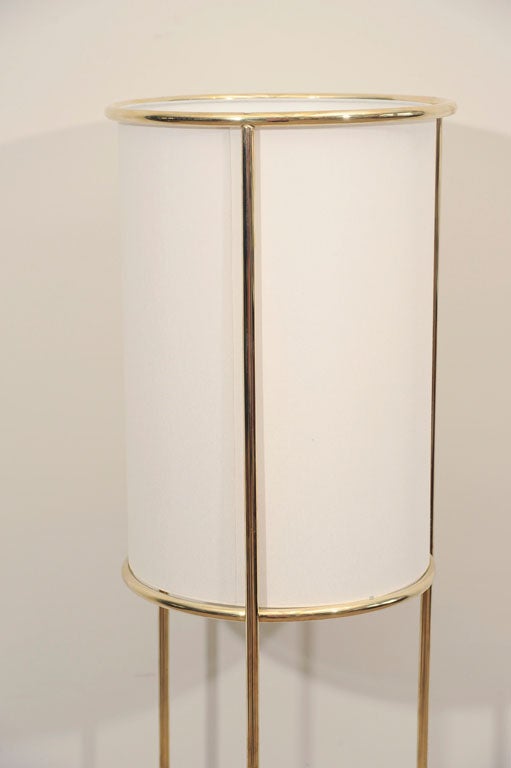 Pair of T.H. Robsjohn-Gibbings for Hansen Floor Brass Lamps