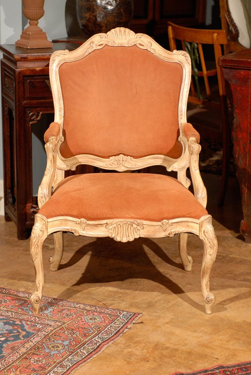 Suede Covered French Chair 1