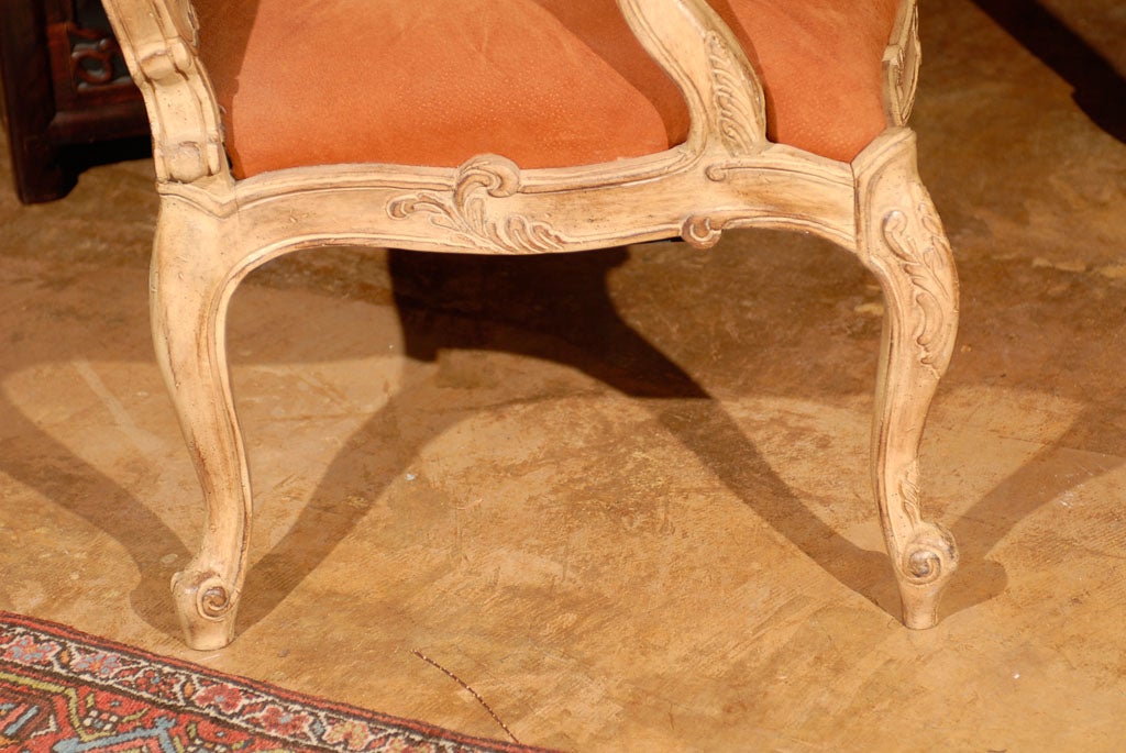 Suede Covered French Chair 5