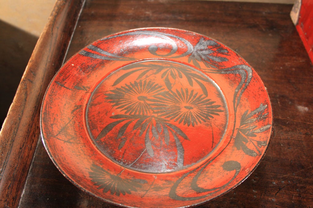 18th Century and Earlier Japanese Negoro Red Lacquer Footed Tray