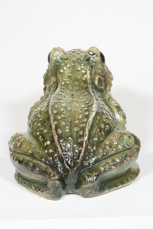 Clay vintage Italian Frog Sculpture