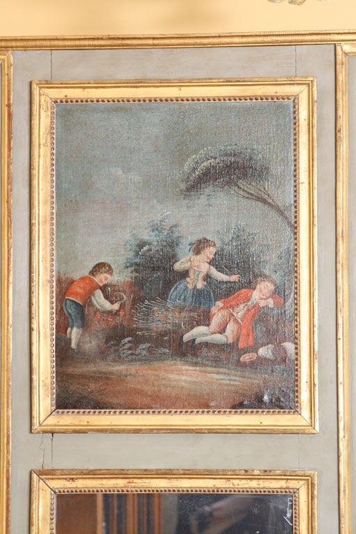 18th Century French Louis XVI Trumeau Mirror In Good Condition For Sale In Westport, CT