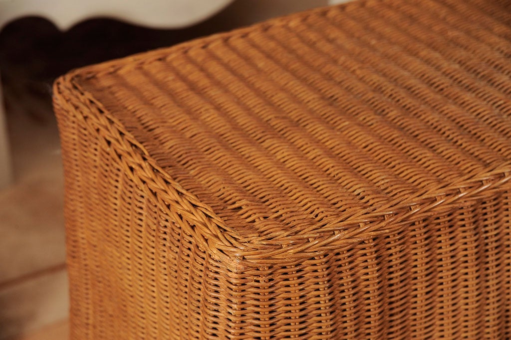 skirted wicker table