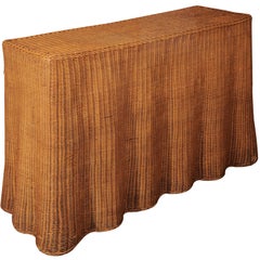 Wicker Skirted Console