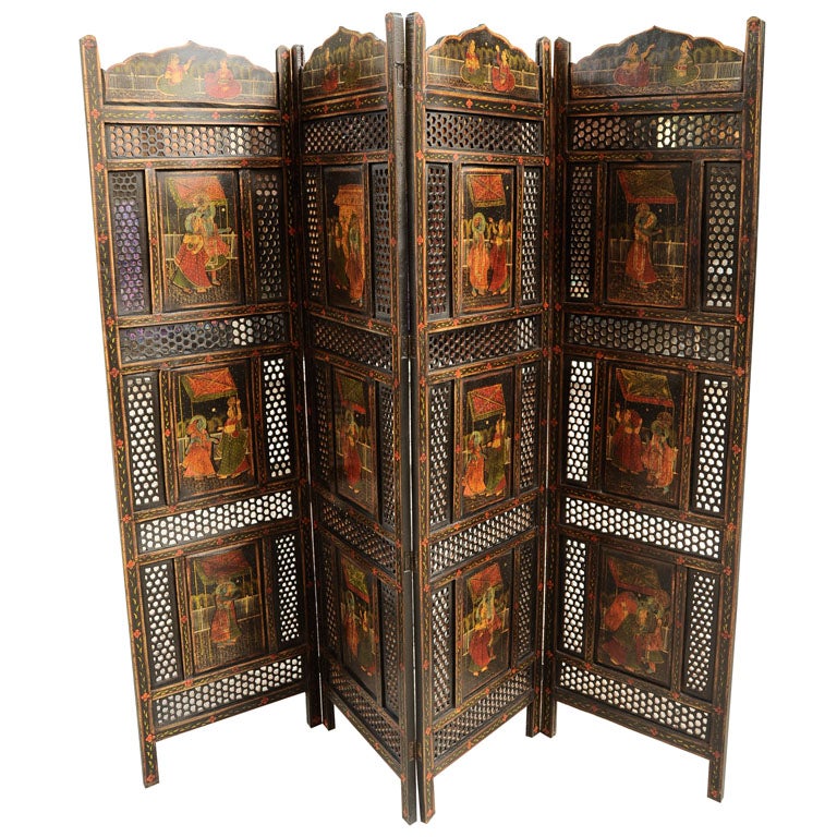 Four Panel Indian Folding Screen