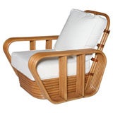 Rattan Lounge Chair in the Manner of Paul Frankl