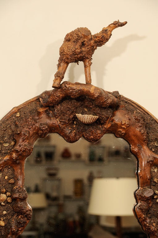 Seashell, Pebble and Boxwood Branch Mirror