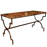 Iron Coffee Table with Marble Top