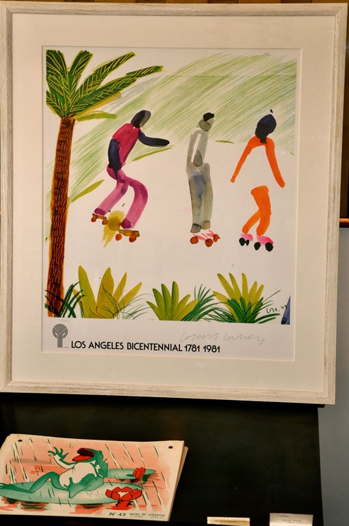 Framed and Signed Poster by David Hockney In Excellent Condition In santa monica, CA