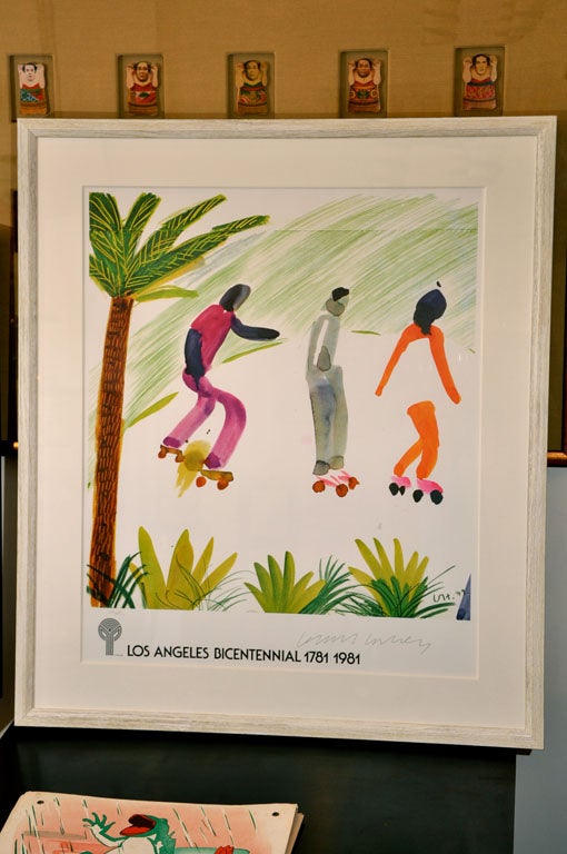 Charming, colorful 1981 signed poster
