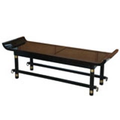 Black Lacquer and Brass-Mounted Bench, Probably James Mont 10