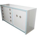 Charming White and Blue Laquered Dresser