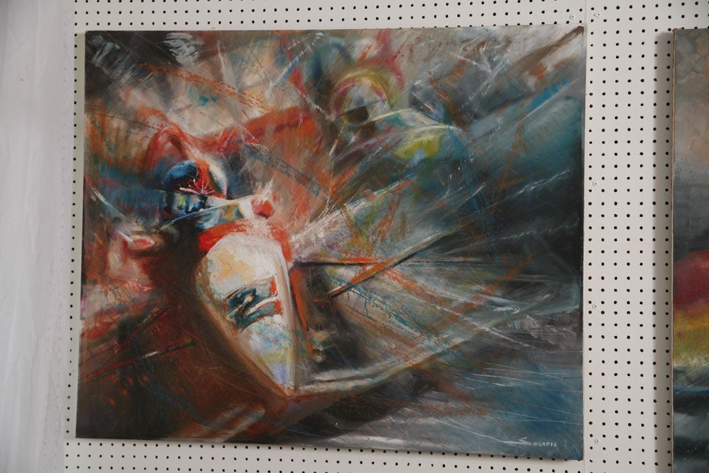 Pair of Solaris Formula 1 Paintings In Excellent Condition For Sale In Miami, FL