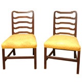 Pair of Mahogany Side Chairs with Ladder Backs