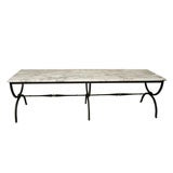 50's Hollywood Regency Italian Iron and Marble Coffee Table