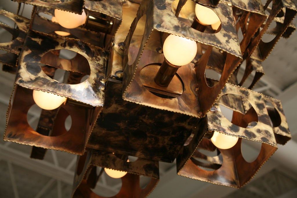Large Cubist Chandelier by T.A. Greene 1