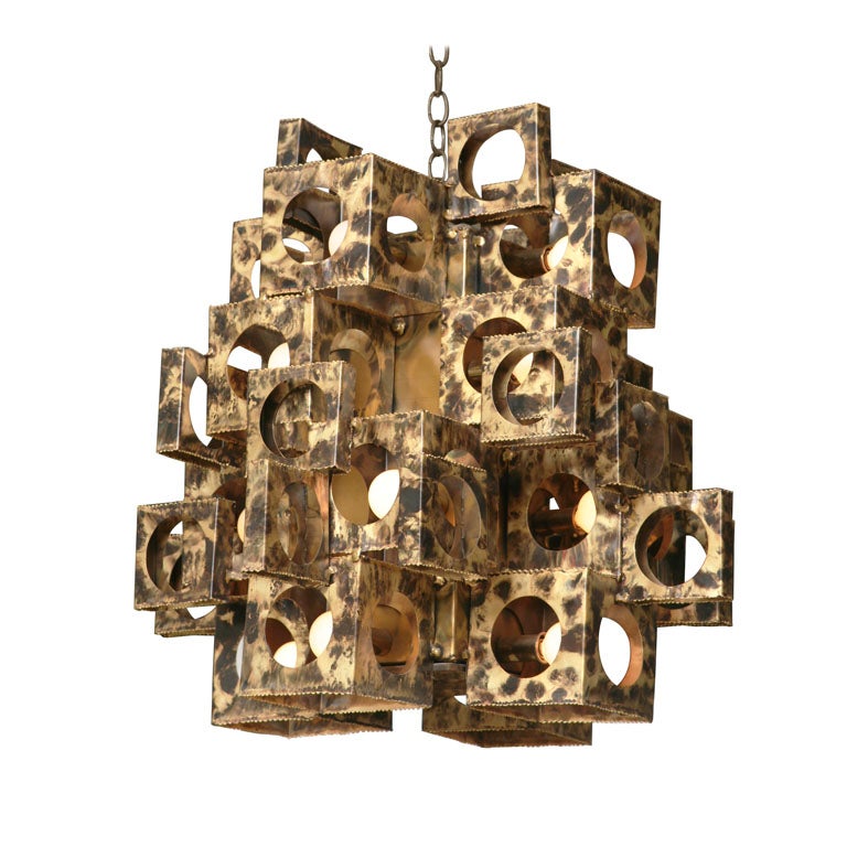Large Cubist Chandelier by T.A. Greene