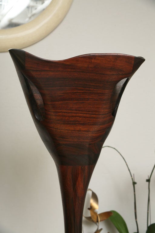 Late 20th Century Monumental Rosewood Floor Lamp in the manner of Wendell Castle