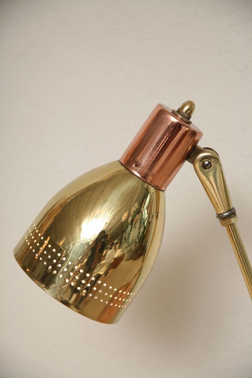 50's Copper and Brass Desk Lamp 1