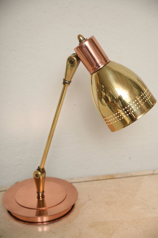 50's Copper and Brass Desk Lamp 5