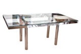 Sparkling Chromed Dining Table Manner of Tobia Scarpa