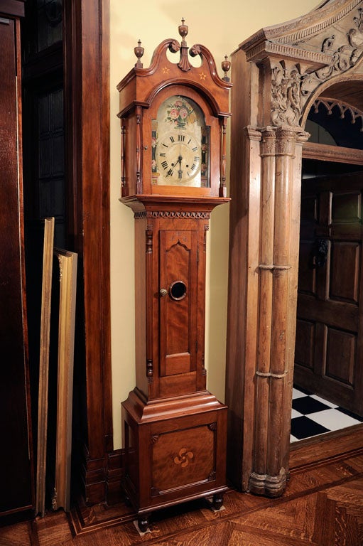 An Important Kentucky Federal Inlaid Cherrywood Tallcase Clock For Sale 4