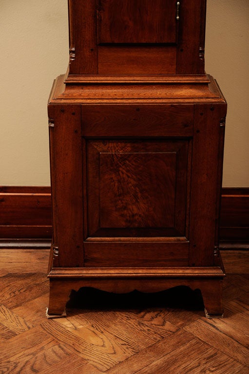 American A Chippendale Carved Walnut Tallcase Clock For Sale