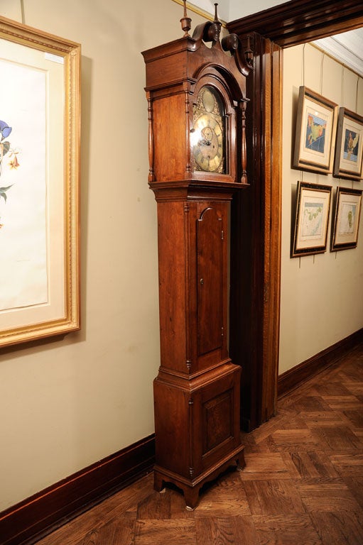 A Chippendale Carved Walnut Tallcase Clock For Sale 1
