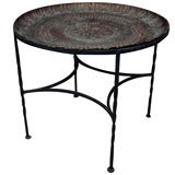 Antique Persian Copper Tray Topped Table