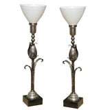 French Silverplated Lamps