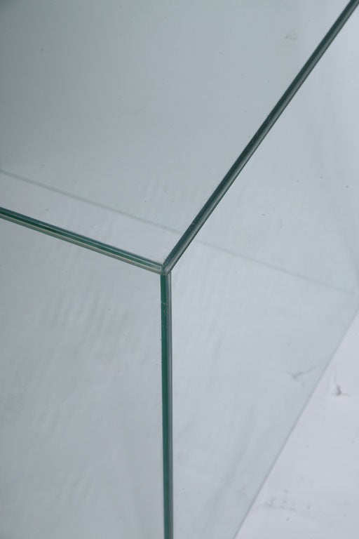 glass cube side table