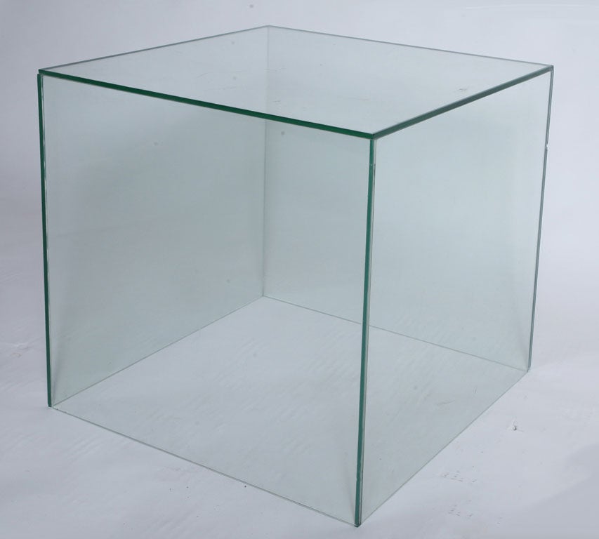 Glass glass cube table