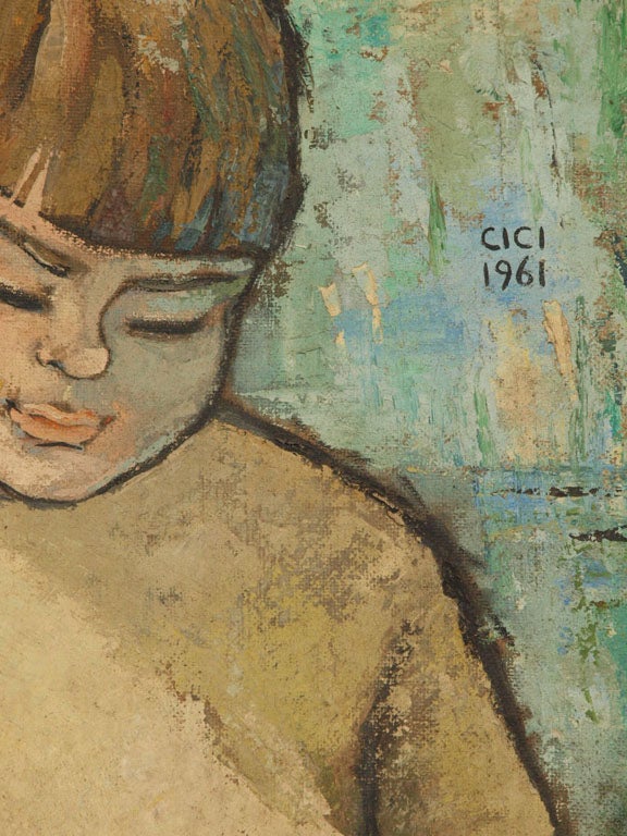 Oil Painting of Boy with Rabbit 3
